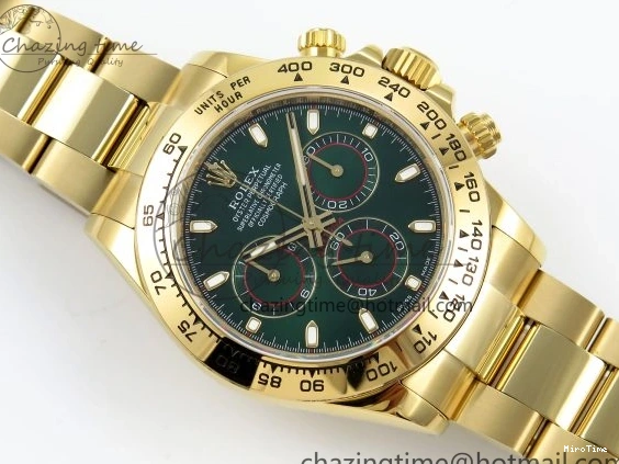 MiroTime 0104 ModernLook Daytona 116508 QF 1:1 Best Edition Green Dial on YG Bracelet SH4130 V3 (Gain Weight) 1724